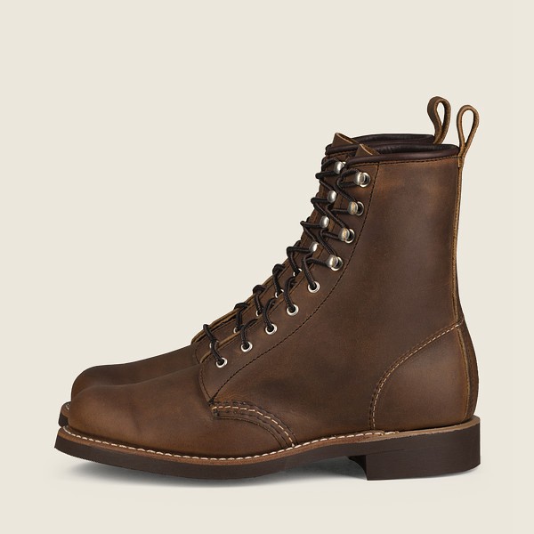 Red Wing Heritage Boots Brown - Womens Silversmith - Short Rough & Tough Leather - 7893-YLCBI